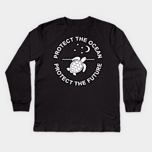 Protect the Ocean,Turtles Kids Long Sleeve T-Shirt